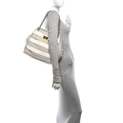 Chanel Nylon Quilted 2.55 Reissue Tote White Grey 2 of 10