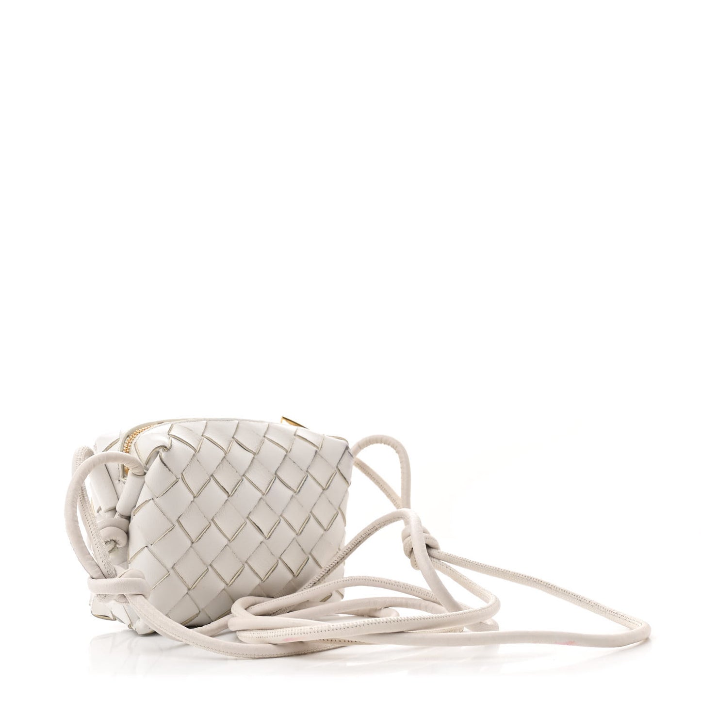Nappa Intrecciato Candy Loop Camera Bag White
