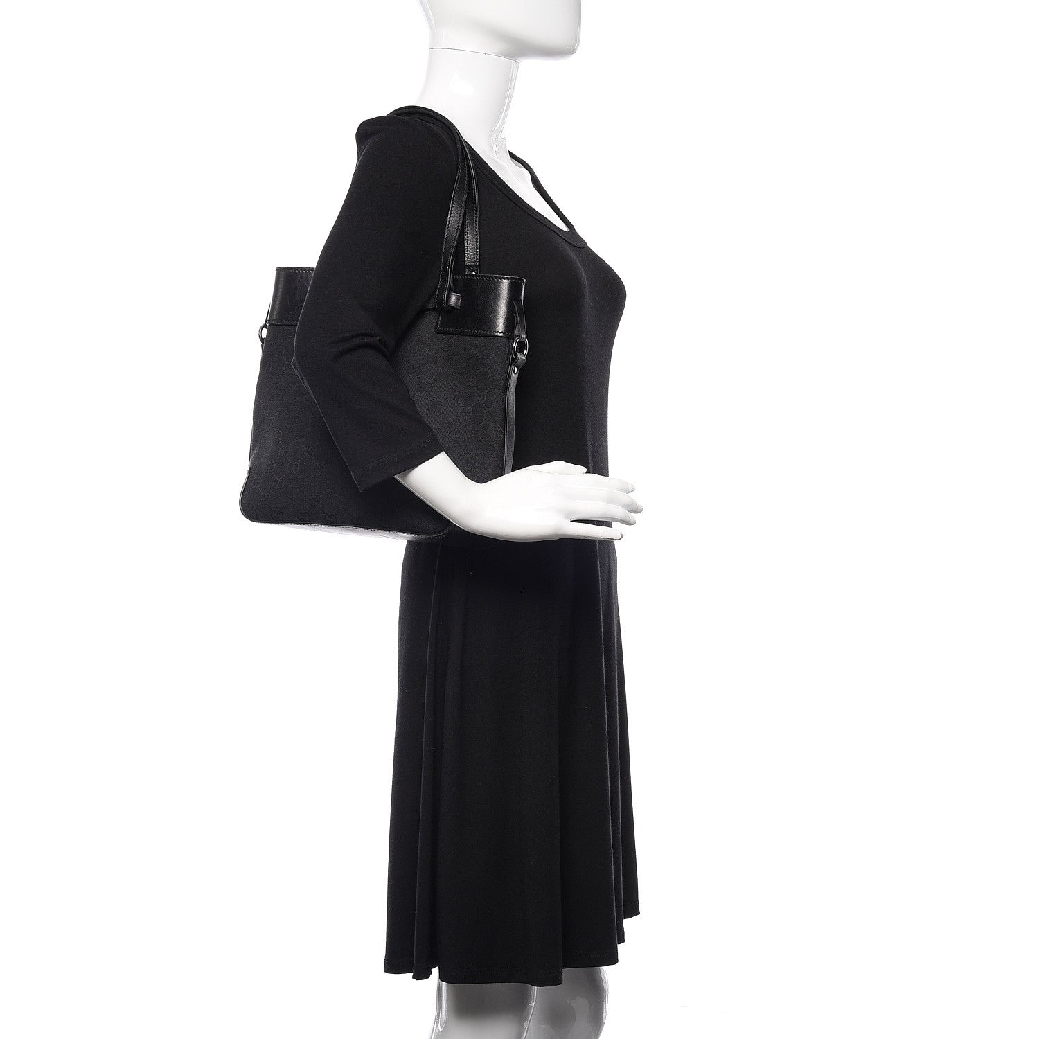 Gucci Monogram Small Bucket Tote Black 2 of 9