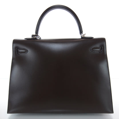 Hermes Box Kelly 35 Sellier Chocolate 3 of 9
