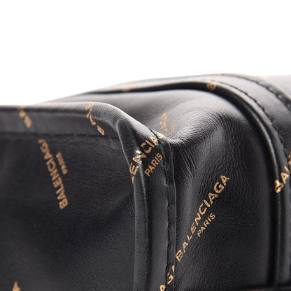 Balenciaga Calfskin Allover Logo XS Bazar Shopper Tote Black Gold 9 of 12