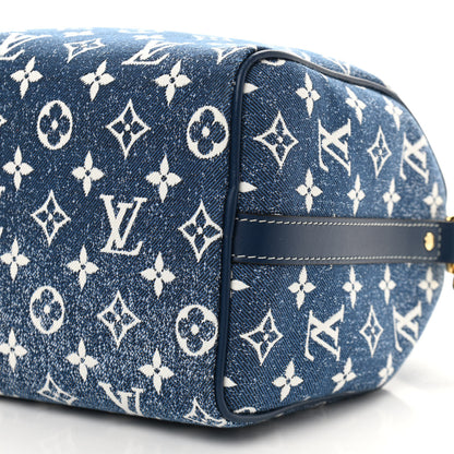 Louis Vuitton Monogram Jacquard Denim Speedy Bandouliere 25 Bleu 9 of 9