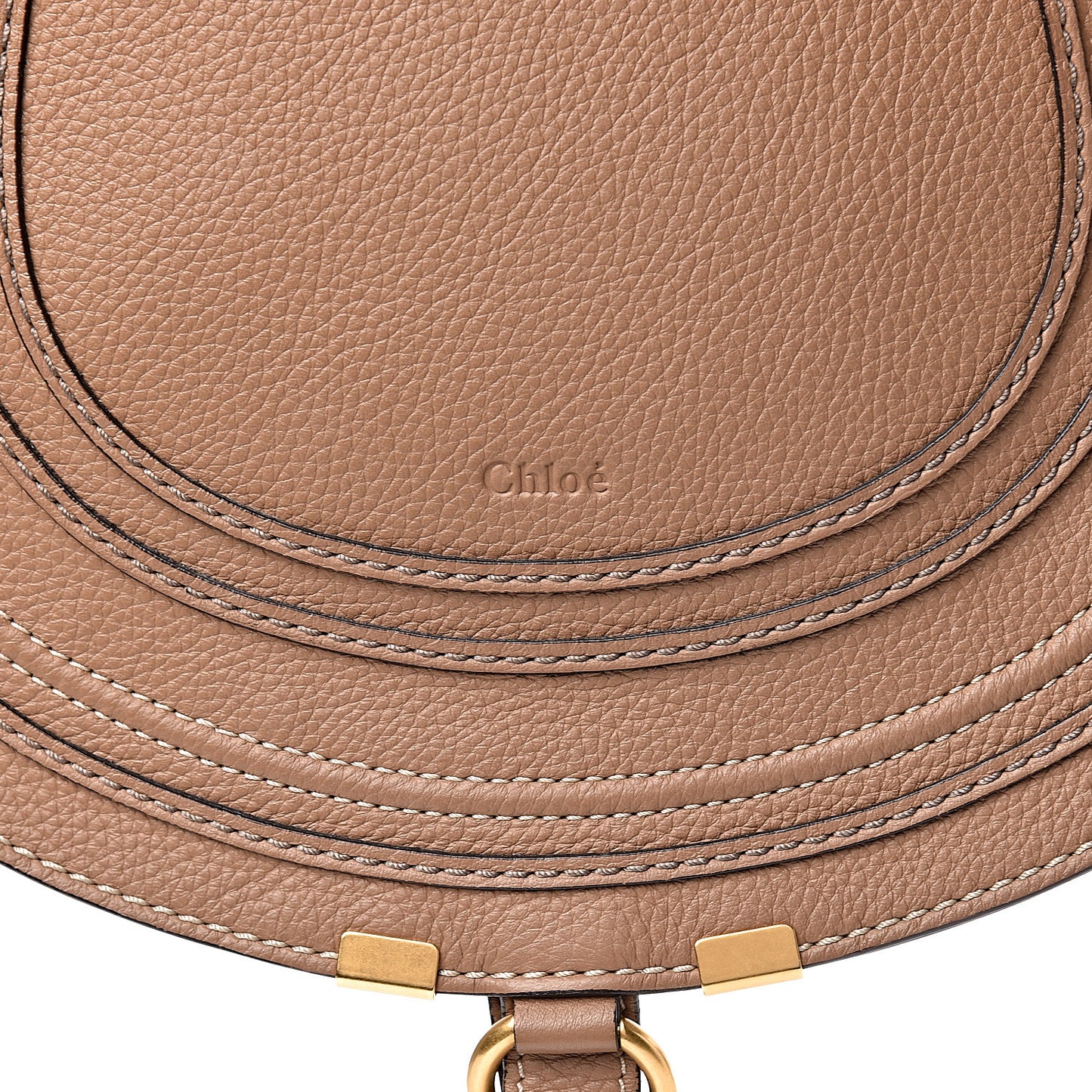 Calfskin Medium Marcie Round Crossbody Bag Nut