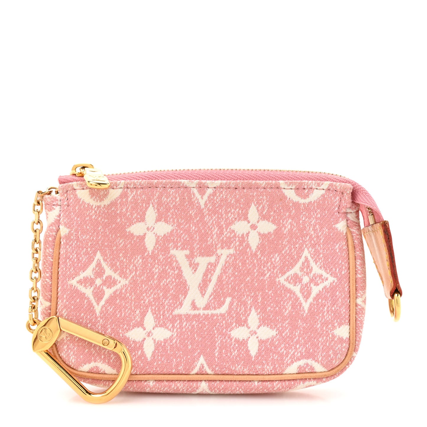 Denim Jacquard Monogram Micro Pochette Accessories Rose