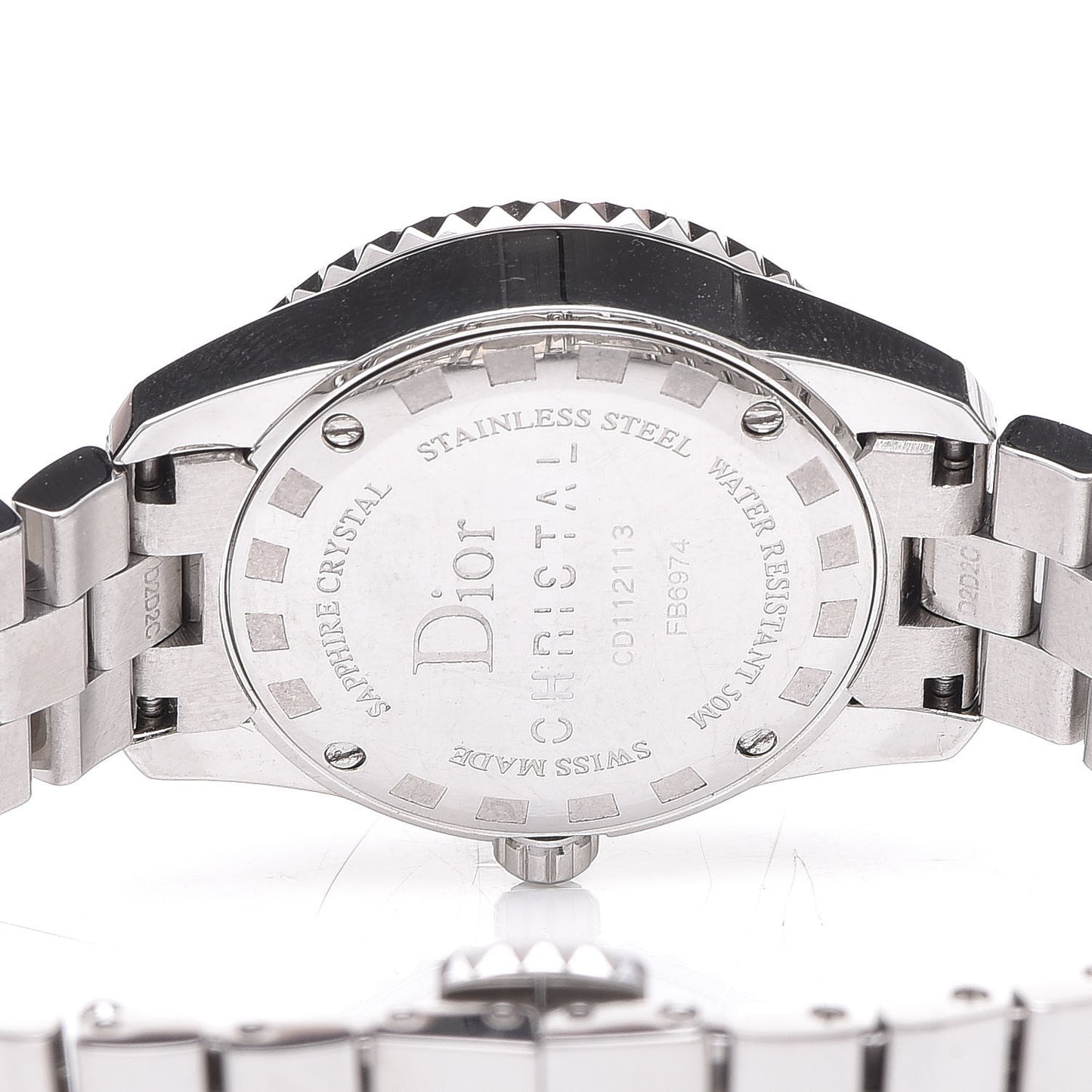 Stainless Steel Diamond Sapphire 29mm Christal Quartz Watch White