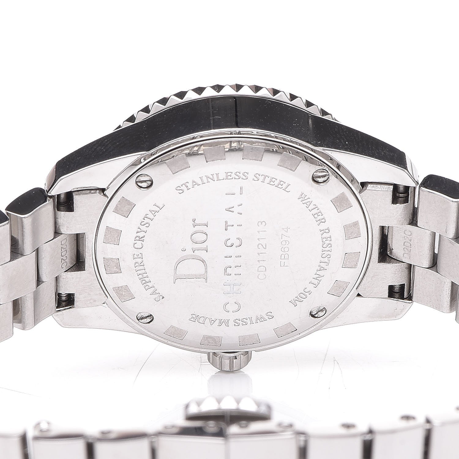 Christian Dior Stainless Steel Diamond Sapphire 29mm Christal Quartz Watch White 5 of 8