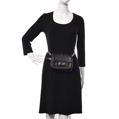 Valentino Garavani Lambskin ZiggyStud Rockstud Convertible Crossbody Belt Bag Black 2 of 12