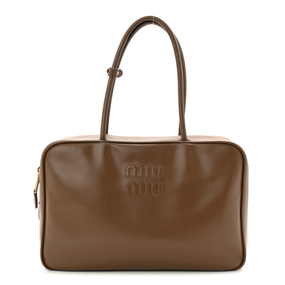 Miu Miu Soft Calf Softy Large Beau Top Handle Bag Tundra 1 of 9