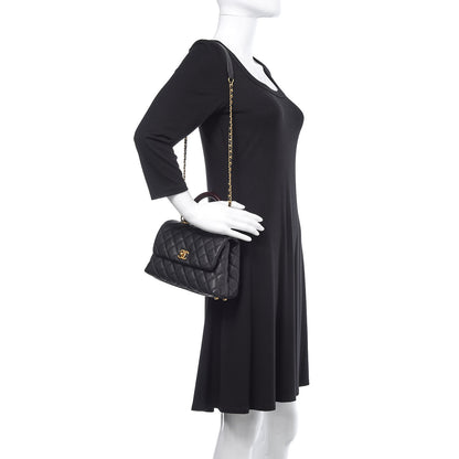 Chanel Caviar Lizard Embossed Quilted Mini Coco Handle Flap Black 2 of 11
