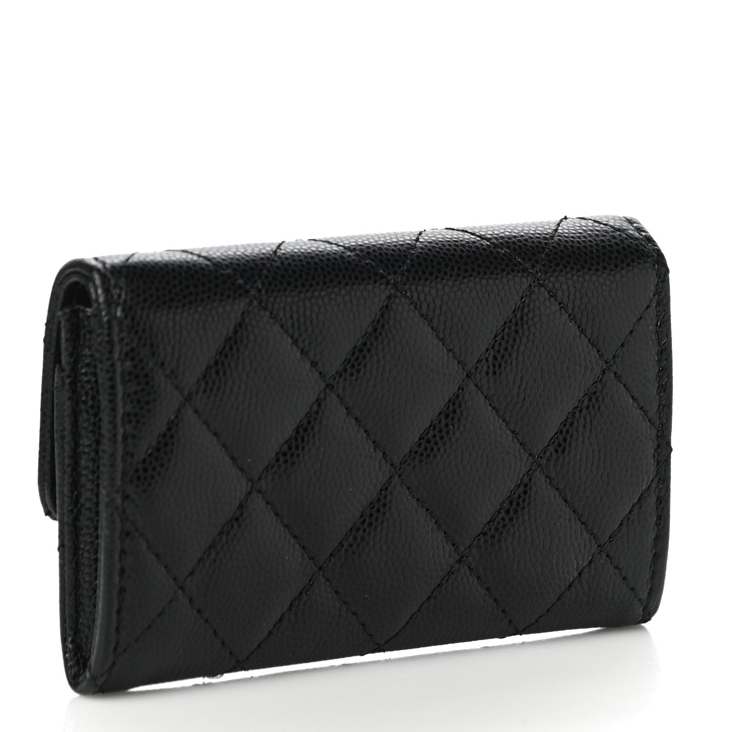Chanel Caviar Quilted Crystal CC Flap Card Holder Black 3 of 12