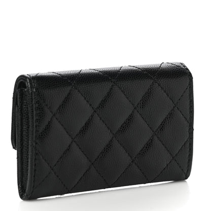 Chanel Caviar Quilted Crystal CC Flap Card Holder Black 3 of 12