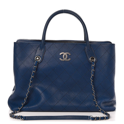 Chanel Grained Vegetal Calfskin Urban Shopping Tote Blue 1 of 7
