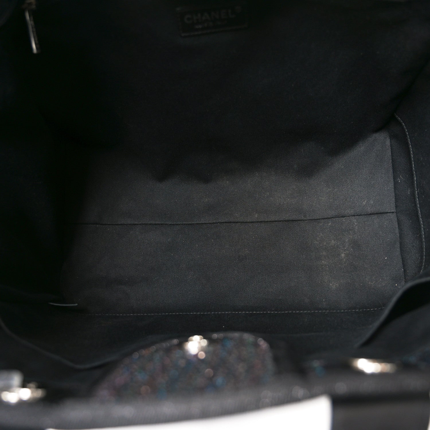 Chanel Calfskin Sequin Medium Deauville Tote Black 5 of 10