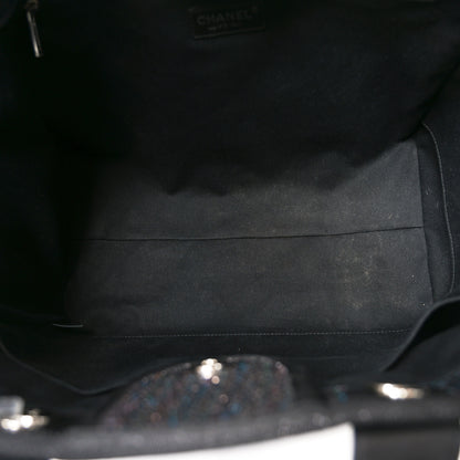 Chanel Calfskin Sequin Medium Deauville Tote Black 5 of 10
