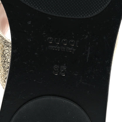 Gucci Nappa Silk Galassia GG Marmont Thong Flat Sandals 35 Platino 7 of 9