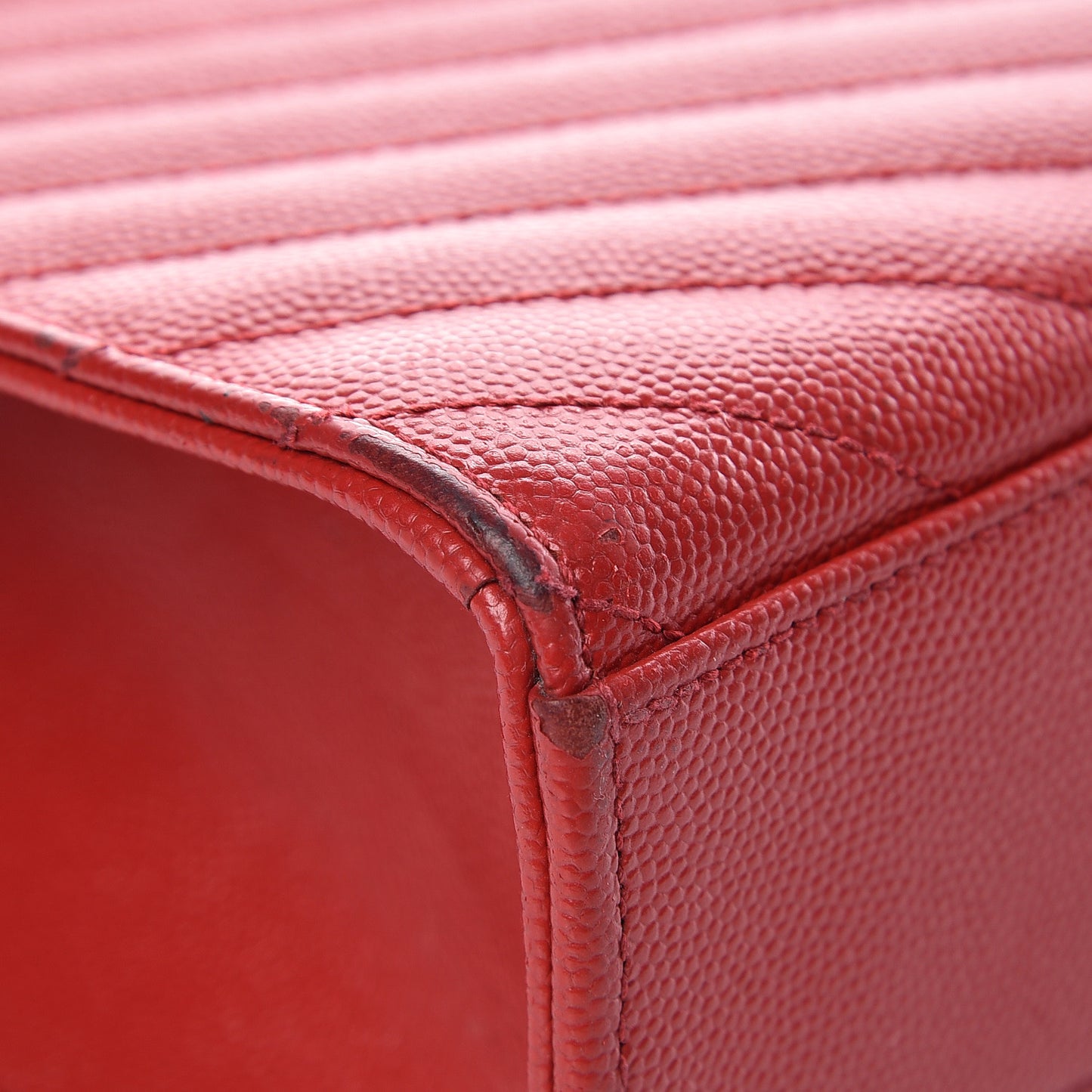 Grain De Poudre Matelasse Chevron Large Monogram Satchel Lipstick Red