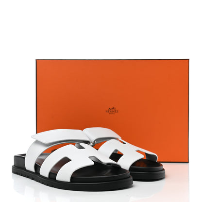 Hermes Calfskin Womens Chypre Sandals 36.5 White 9 of 9