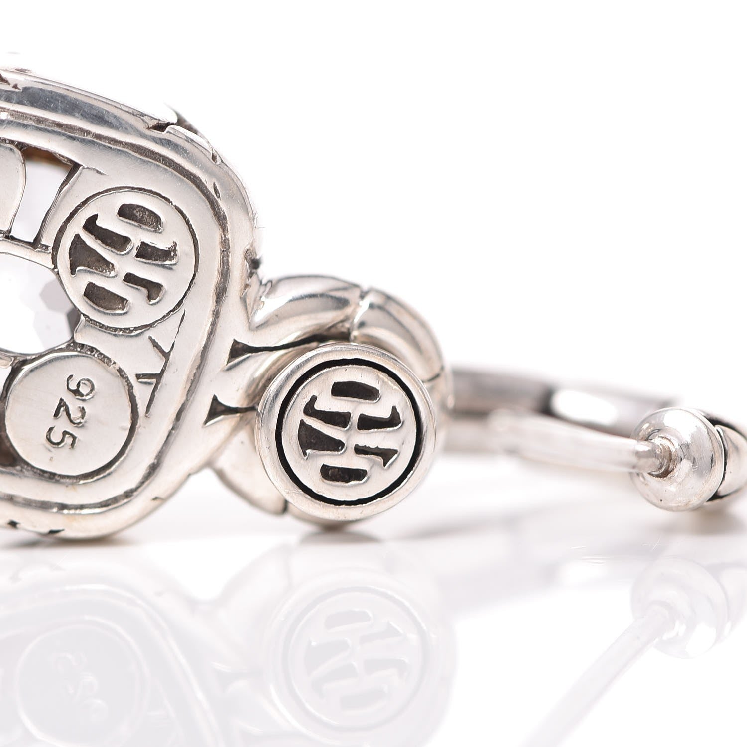 John Hardy Sterling Silver White Topaz Kali Square Drop Earrings 5 of 6