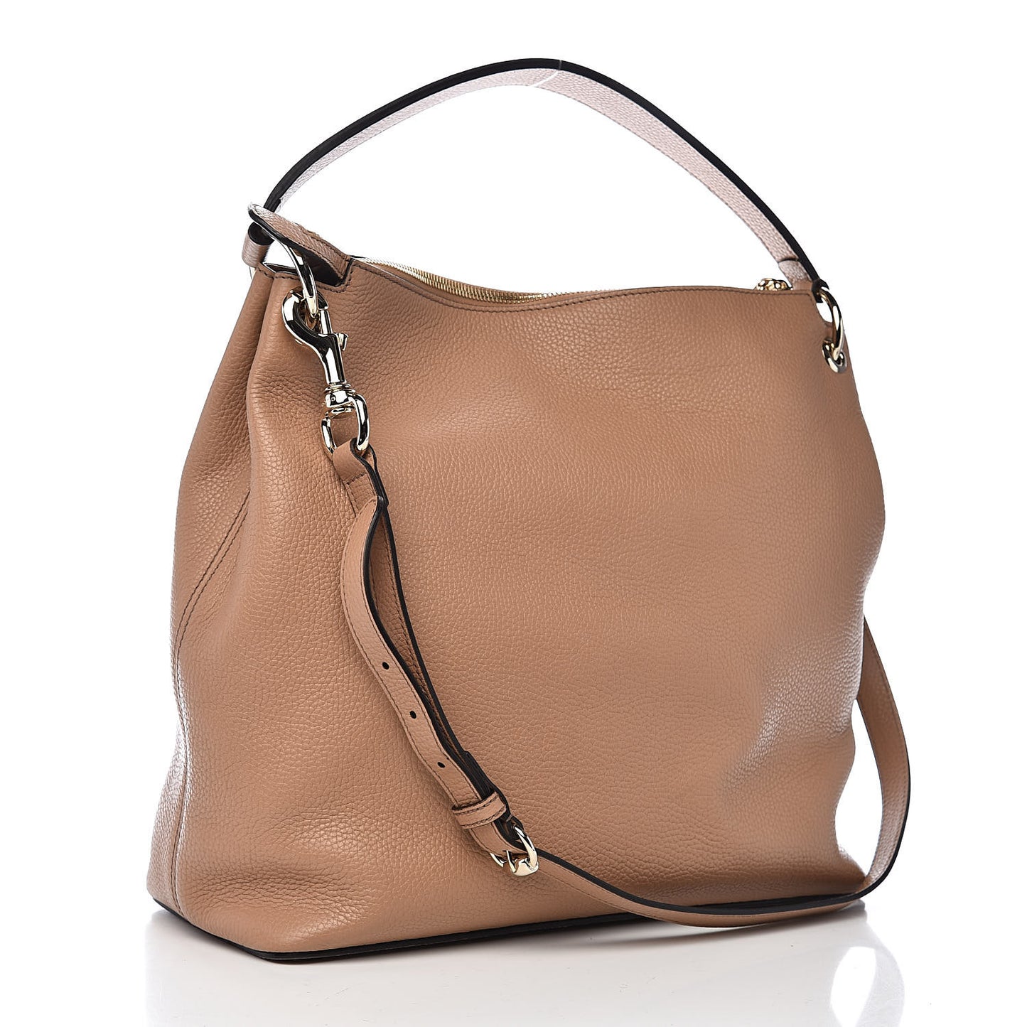Pebbled Calfskin Large Soho Hobo Camelia