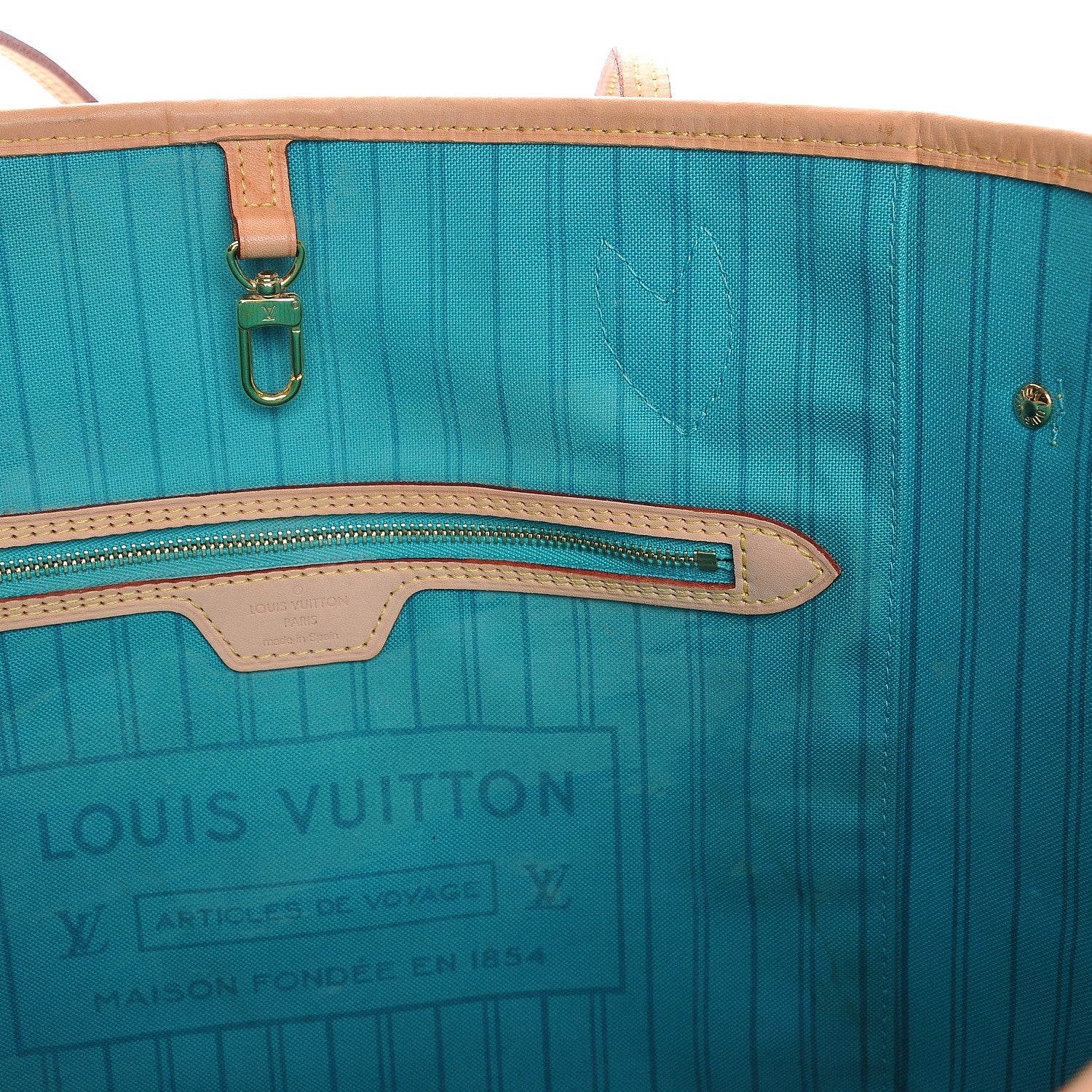 Louis Vuitton Monogram V Neverfull MM Turquoise 8 of 11