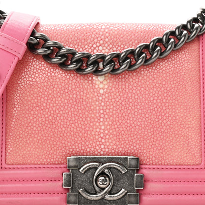 Chanel Galuchat Stingray Small Boy Flap Pink 15 of 19