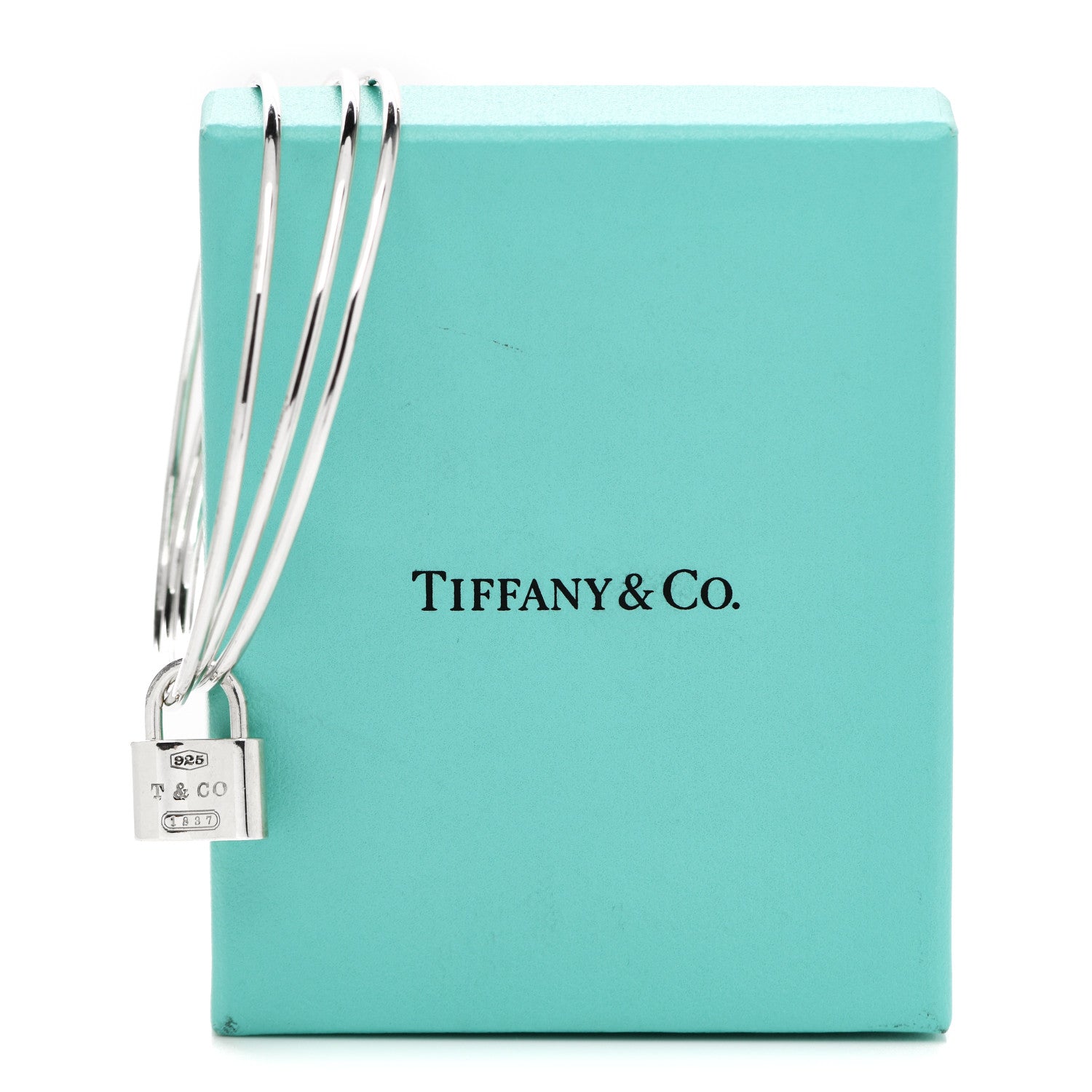 Tiffany Sterling Silver 1837 Triple Bangle Lock Bracelet 6 of 6