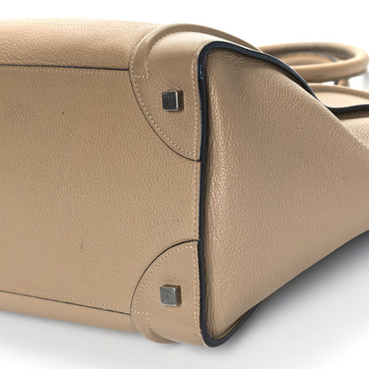Celine Drummed Calfskin Mini Luggage Dune 8 of 15