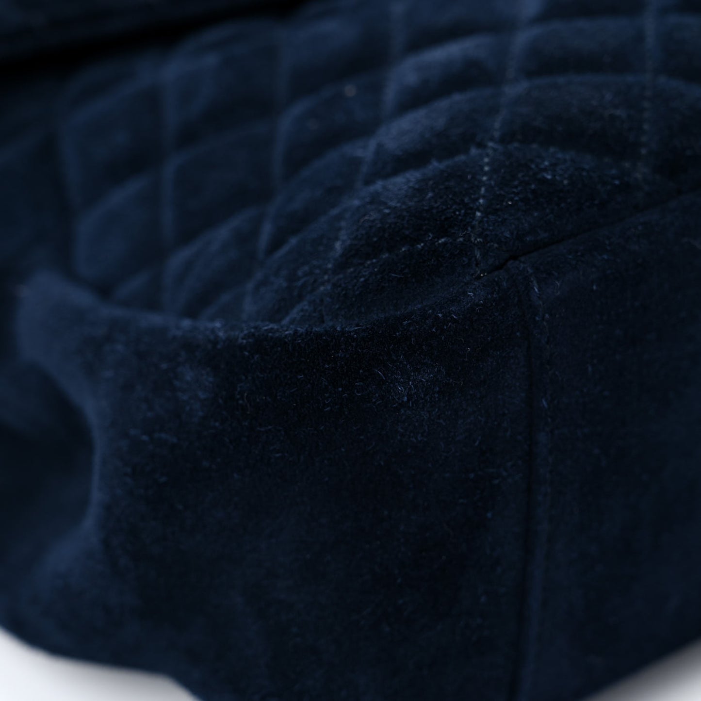 Suede Mixed Matelasse Triquilt Large Monogram Envelope Satchel Navy Blue
