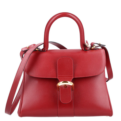 Delvaux Grained Calfskin MM Brillant Satchel Red 1 of 10