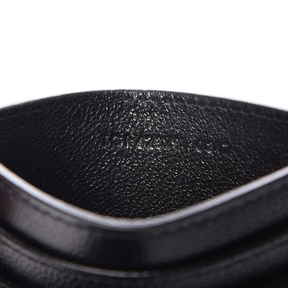 Saint Laurent Grain De Poudre Matelasse Chevron Monogram Credit Card Case Black 7 of 8