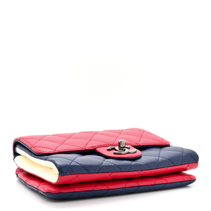 Chanel Lambskin Quilted Tri-color Crossbody Bag Dark Red 4 of 14
