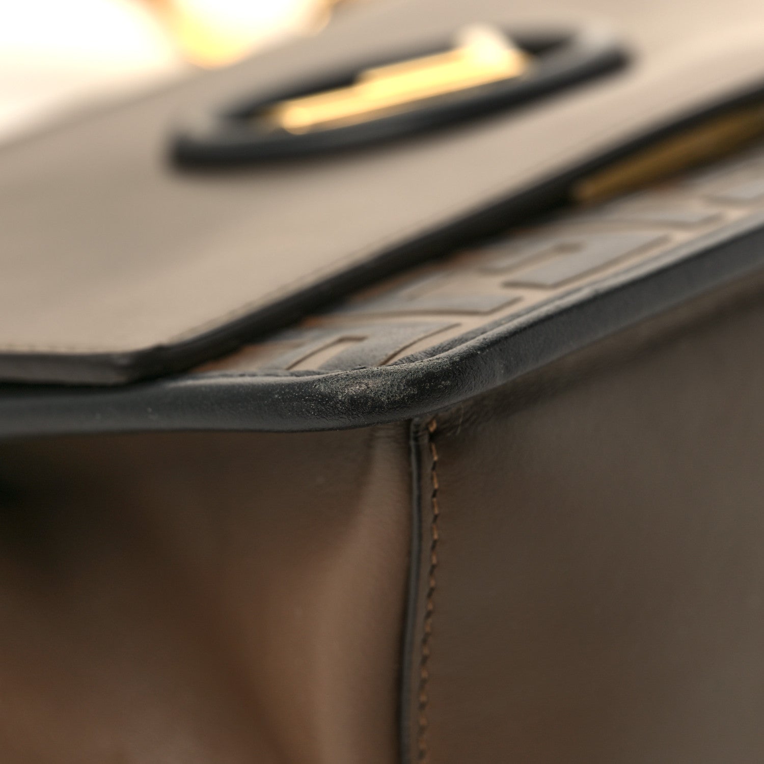 Fendi Vitello Century F is Fendi Bi-Color FF 1974 Embossed Kan I Shoulder Bag Maya Black 10 of 11
