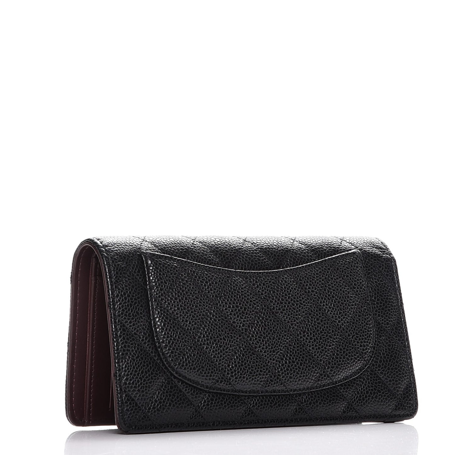 Caviar Quilted Yen Wallet Black