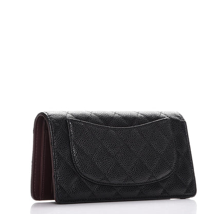 Chanel Caviar Quilted Yen Wallet Black 3 of 9