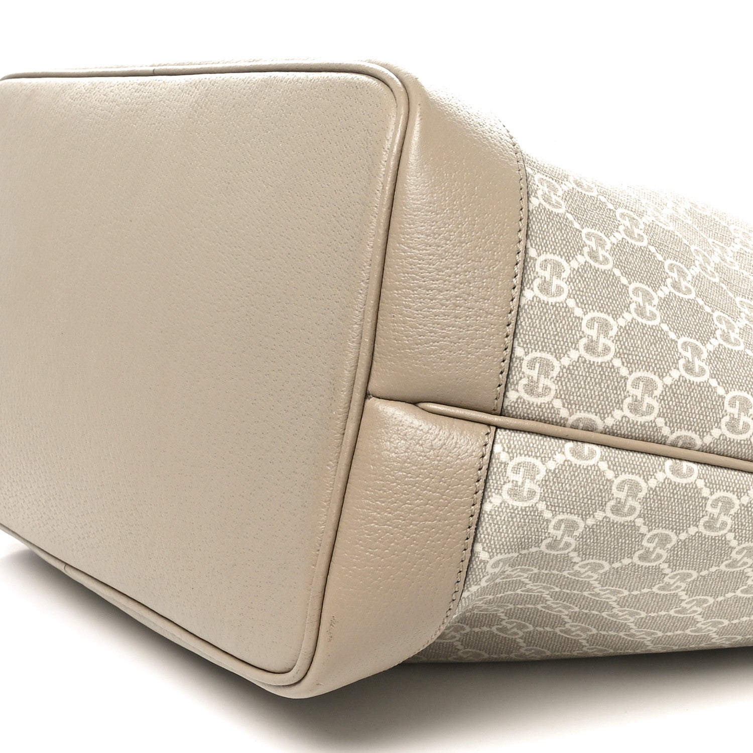 Gucci GG Supreme Monogram Textured Dollar Calfskin Web Large Ophidia Tote Beige  Mystic White Oatmeal 12 of 12