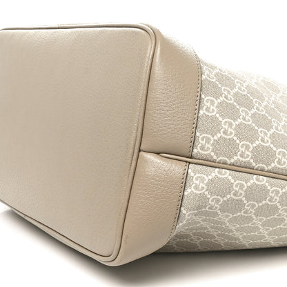 Gucci GG Supreme Monogram Textured Dollar Calfskin Web Large Ophidia Tote Beige  Mystic White Oatmeal 12 of 12