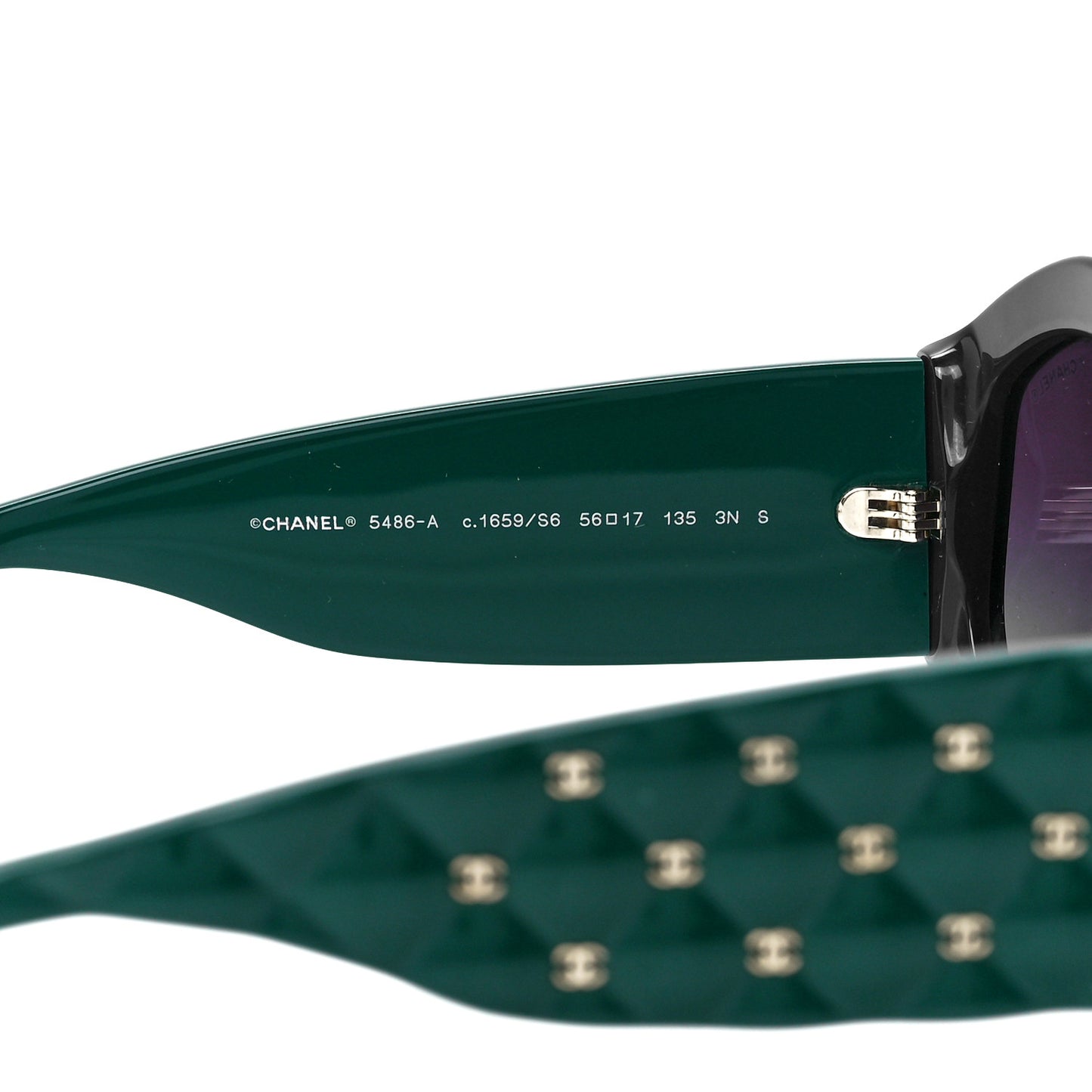 Acetate Quilted CC Sunglasses 5486-A Blue Green