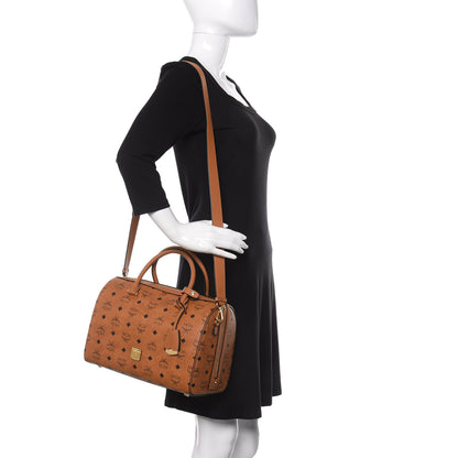 MCM Visetos Medium Boston Bag Cognac 2 of 10