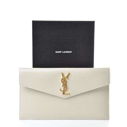 Saint Laurent Smooth Shiny Calfskin Uptown Pouch Crema Soft 8 of 8