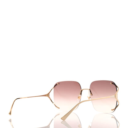 Gucci Metal Oversized Sunglasses GG0646S Gold Brown 4 of 8