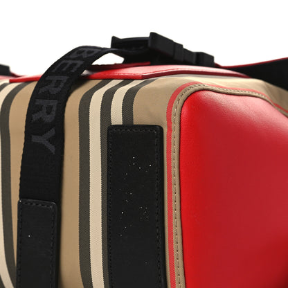 Burberry Canvas House Check Convertible Satchel Backpack Bright Military Red 9 of 9