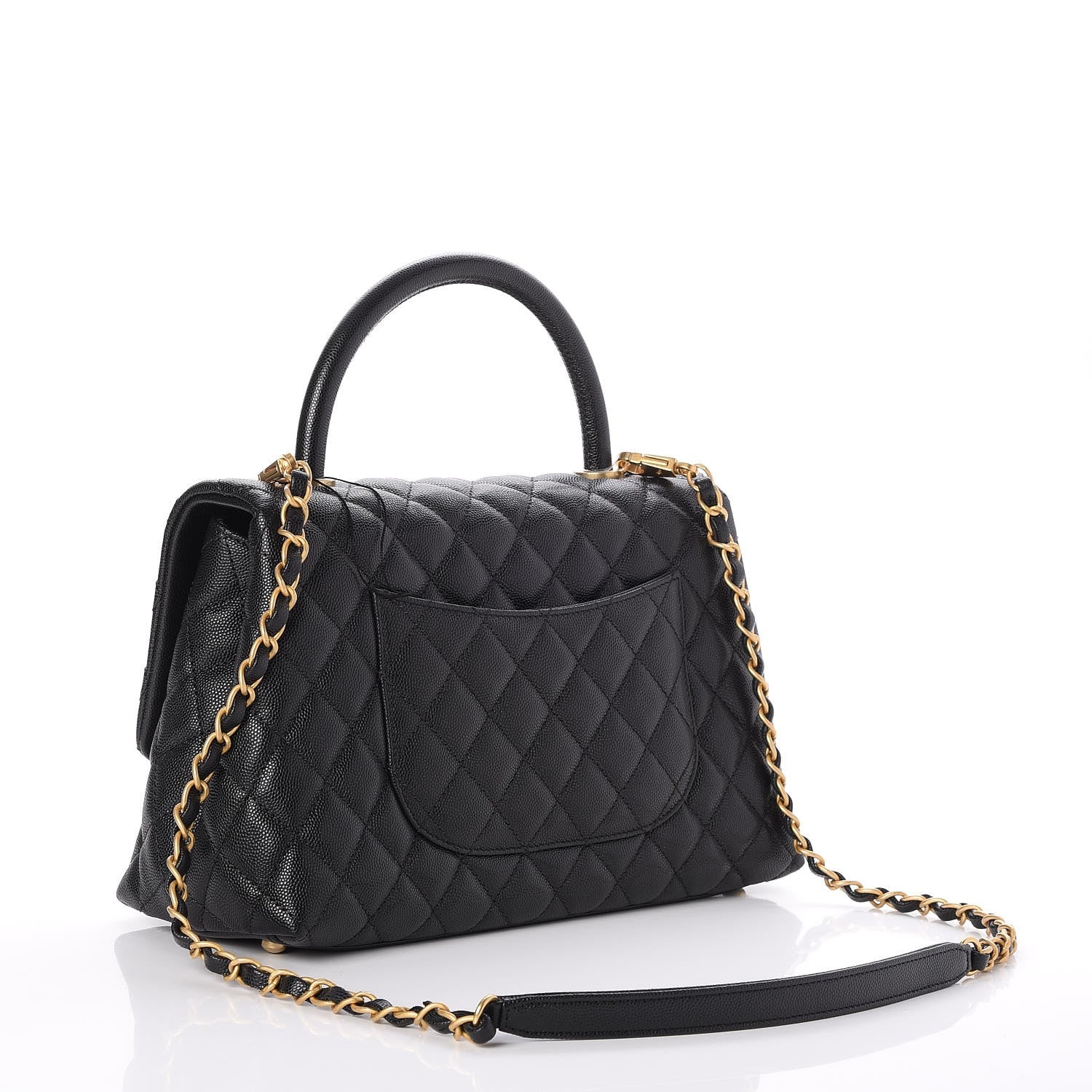 Chanel Caviar Quilted Small Coco Handle Flap Black 3 of 8