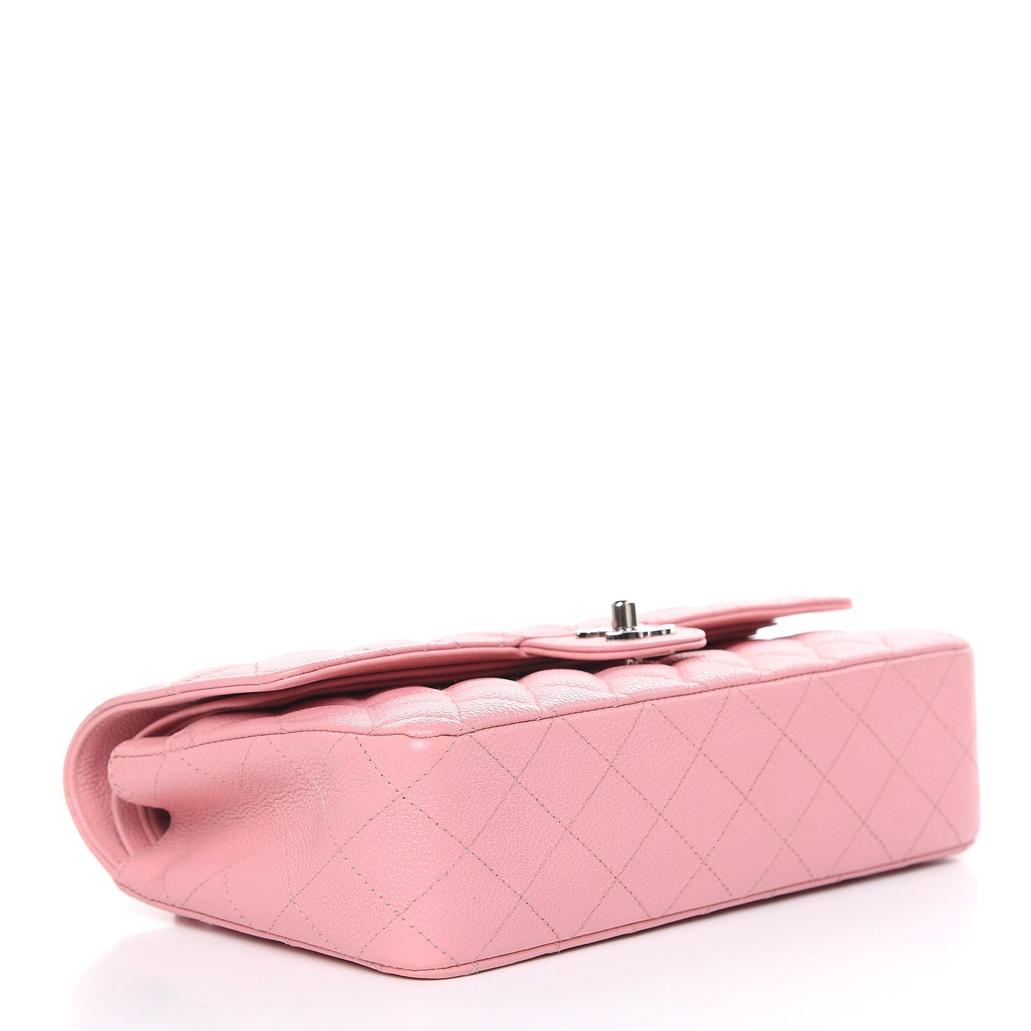 Caviar Quilted Medium Double Flap Pink