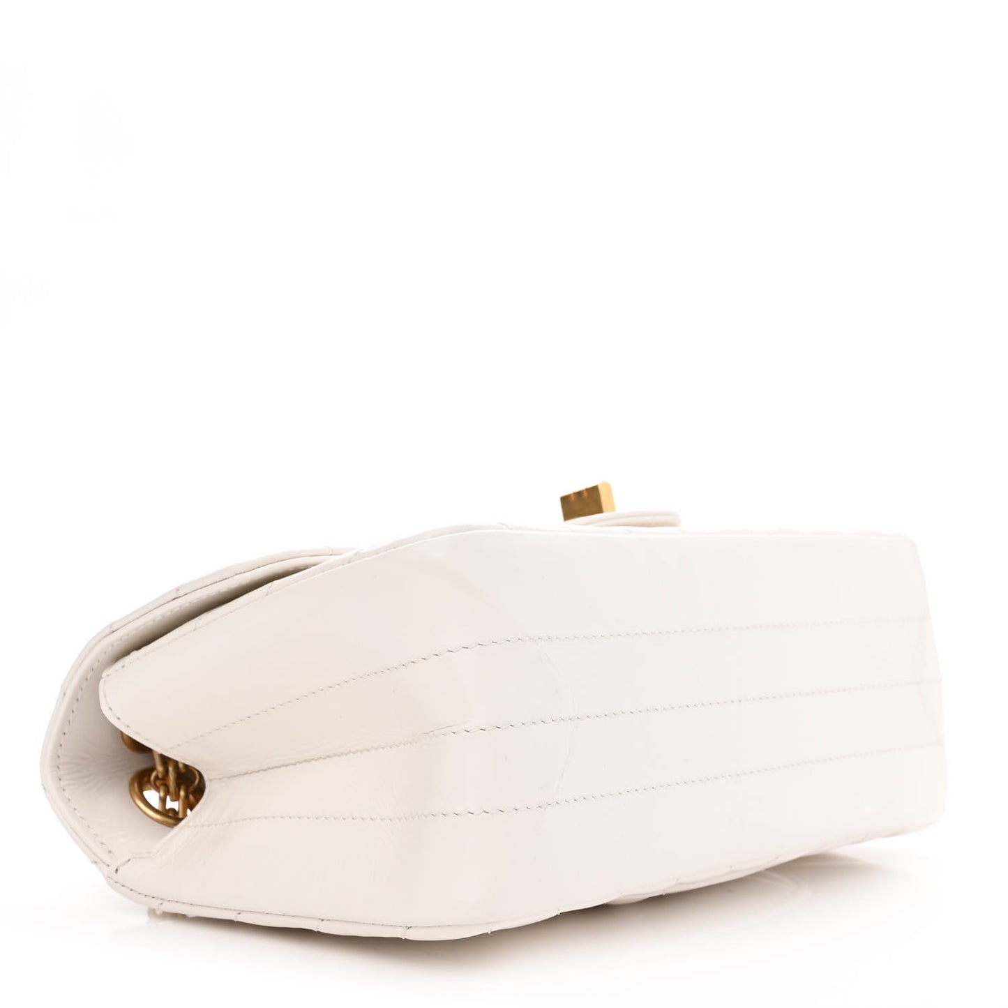Aged Calfskin Chevron Quilted 2.55 Reissue Mini Flap White