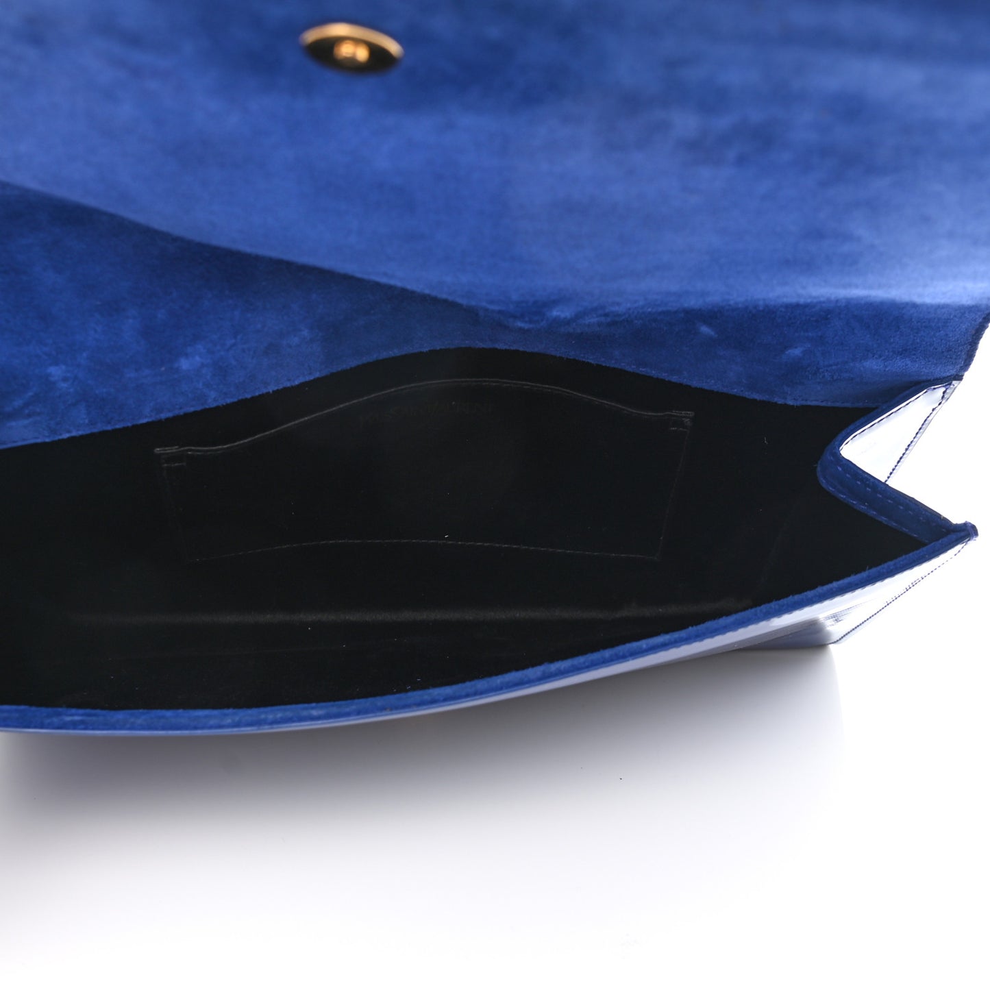 Patent Calfskin Monogram Large Belle De Jour Clutch Royal Blue
