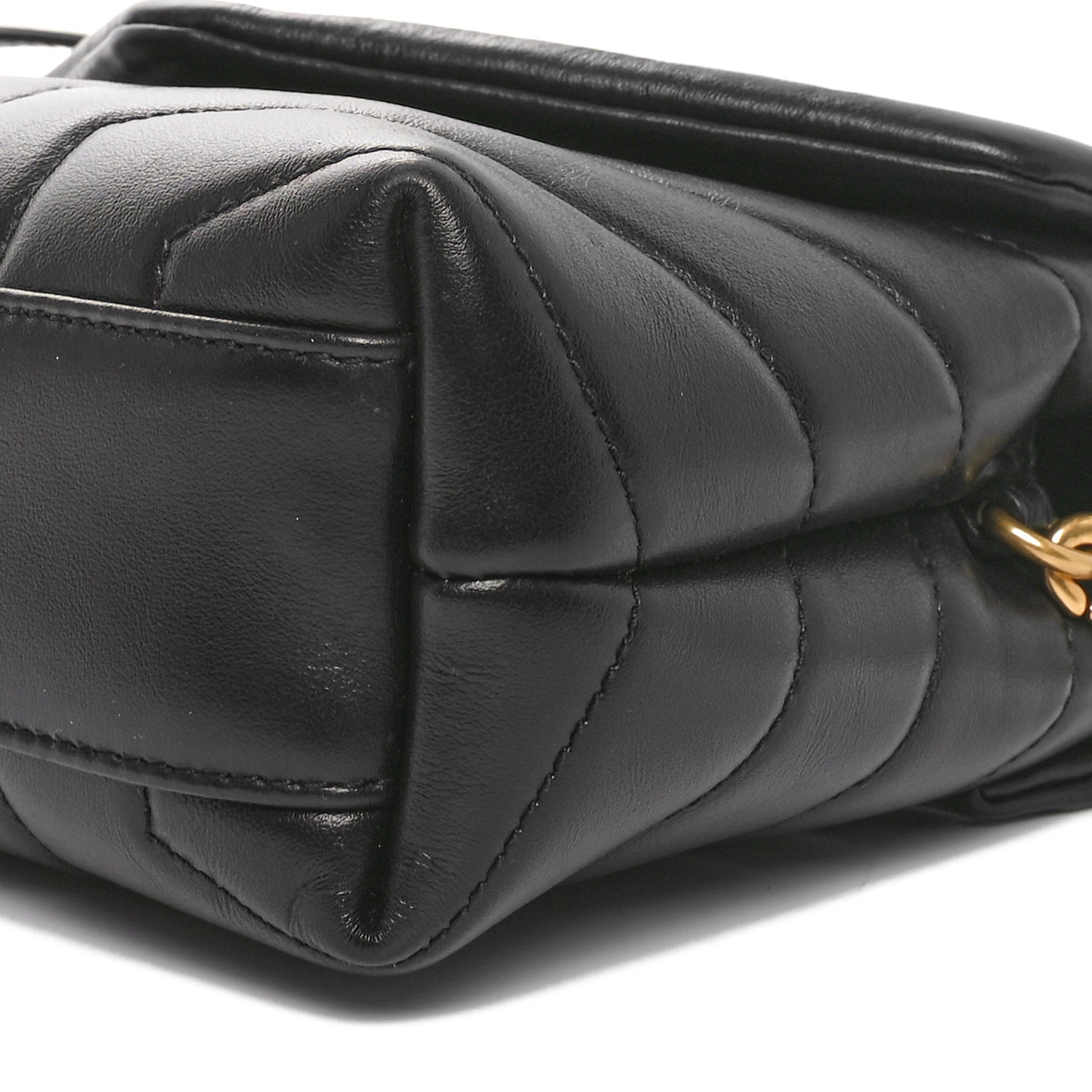 Calfskin Y Quilted Monogram Toy Loulou Crossbody Bag Black