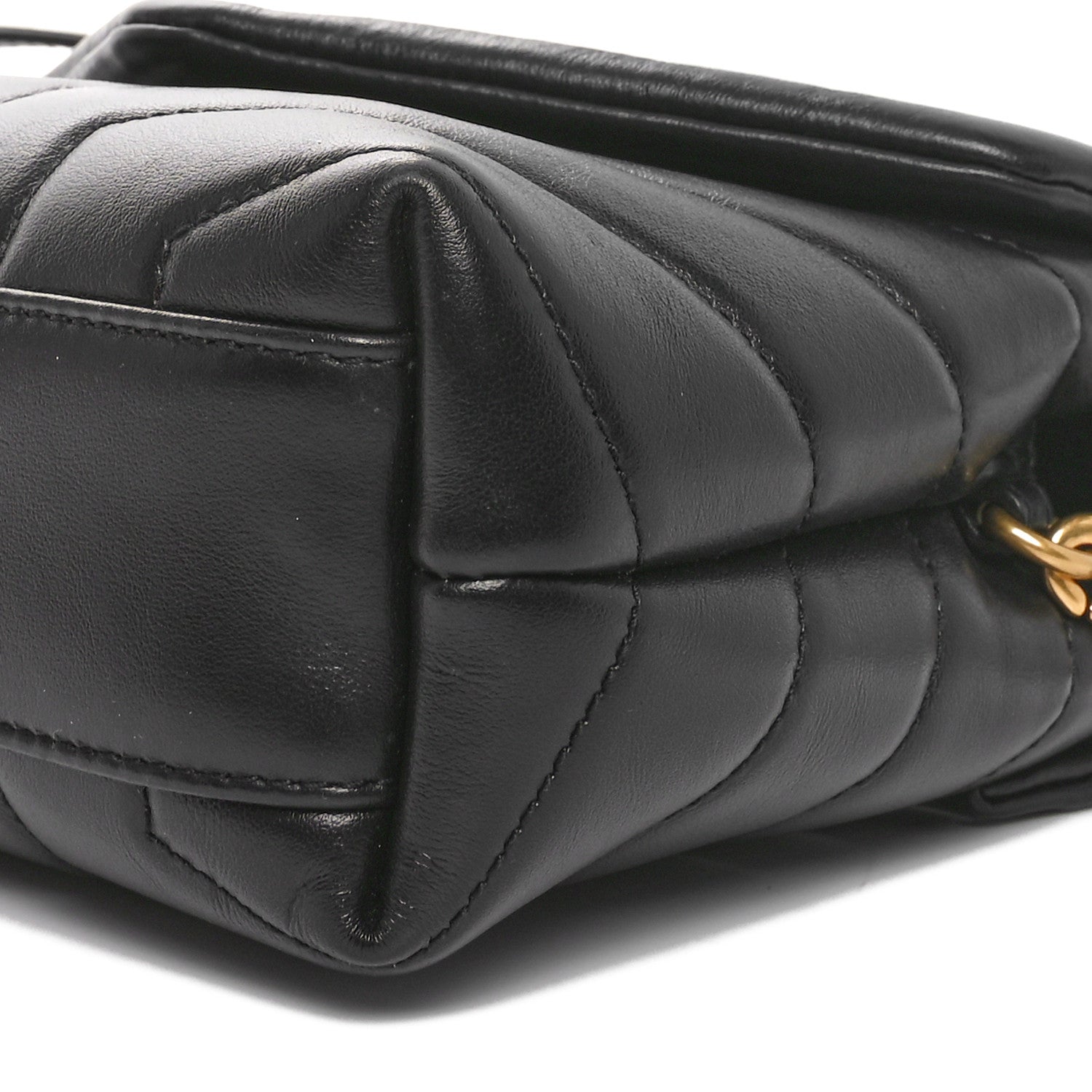 Saint Laurent Calfskin Y Quilted Monogram Toy Loulou Crossbody Bag Black 10 of 10