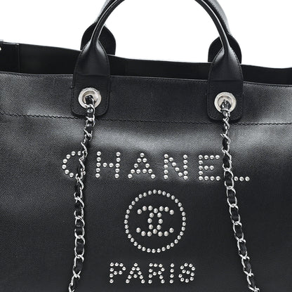 Chanel Caviar Medium Studded Deauville Tote Black 8 of 10