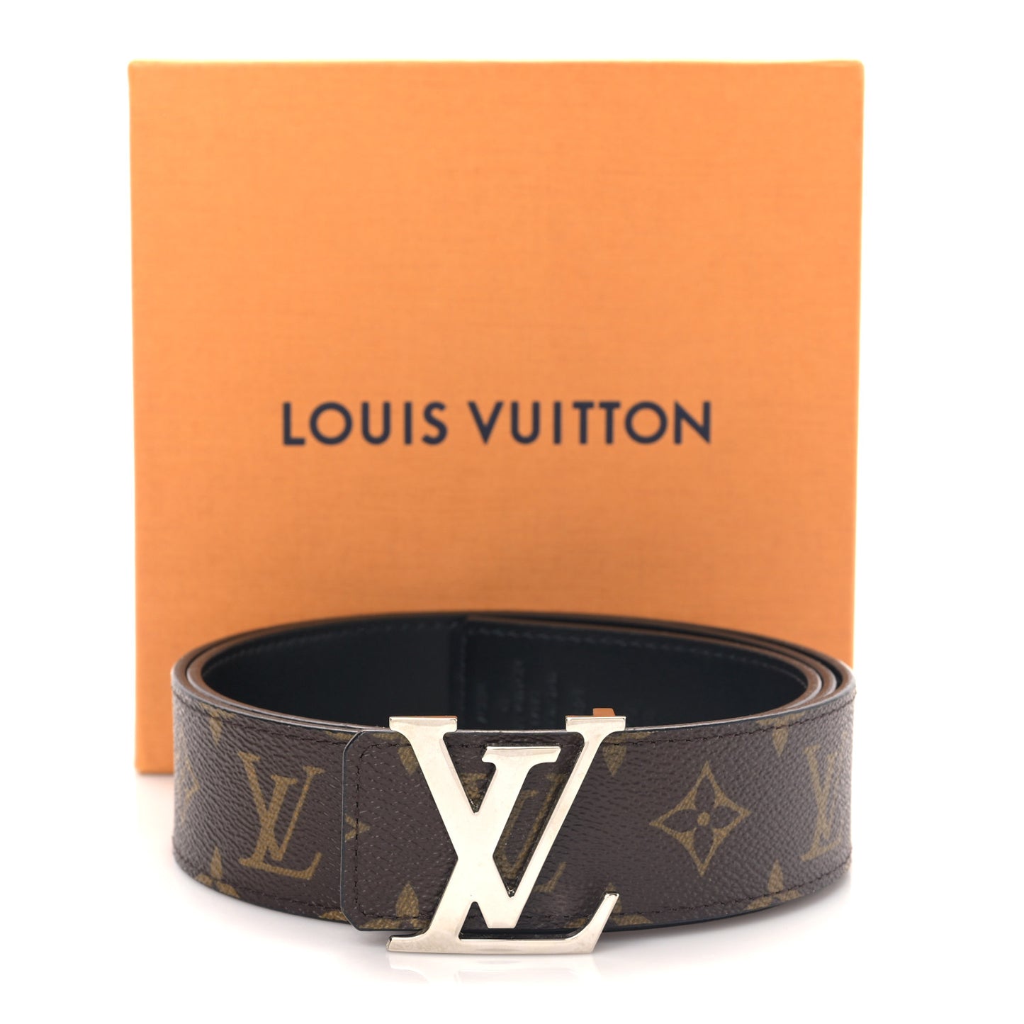 Calfskin Monogram 40mm LV Initiales Reversible Belt 90/36 Black