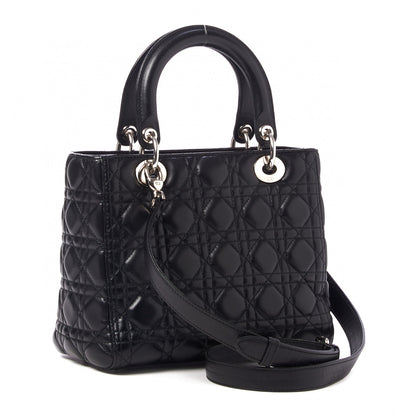 Christian Dior Lambskin Cannage Medium Lady Dior Black 3 of 11